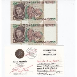 5000 LIRE ANTONELLO DA MESSINA 3 NOVEMBRE 1982  2 ESEMPLARI CONSECUTIVI 